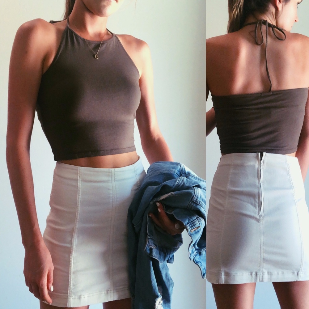 PacSun Army Green Halter Crop